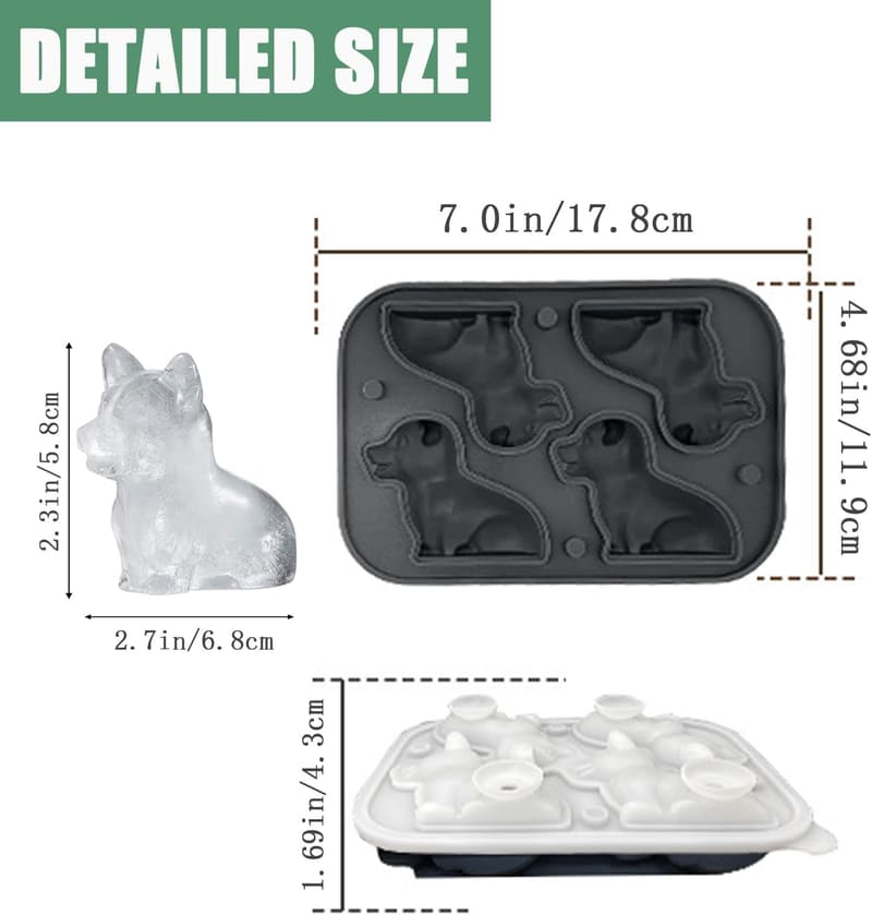 Corgi Dog 3D Ice Cube Tray for Cocktails and Whiskey Gifts
