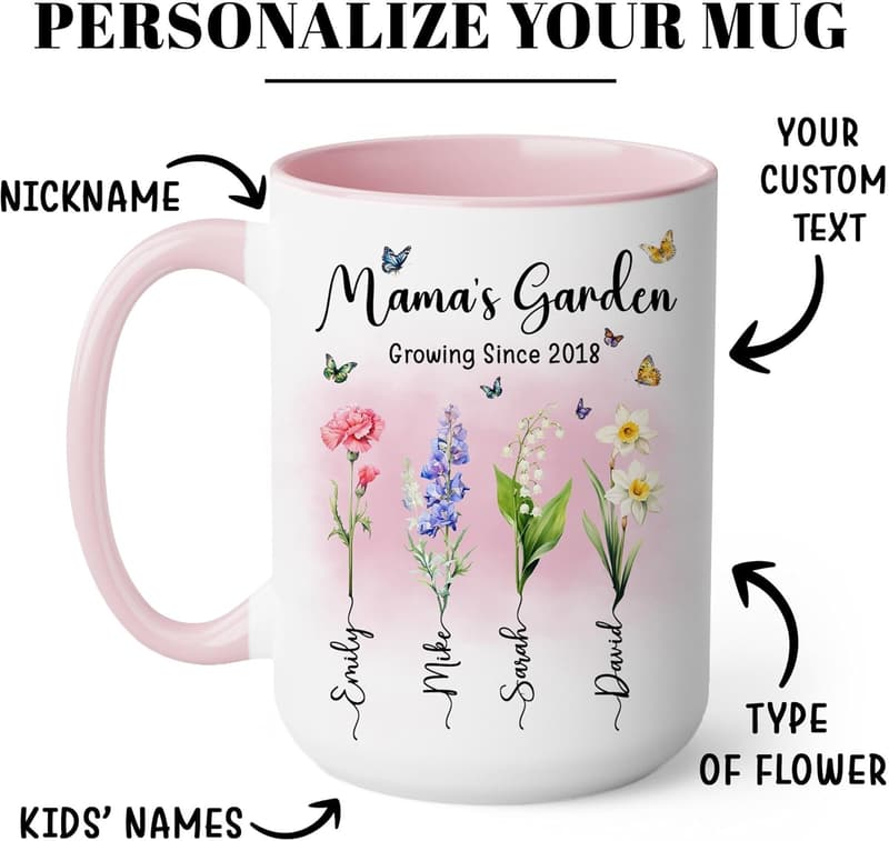 Personalized Mama Mug with Custom Names - Mother's Day Gift
