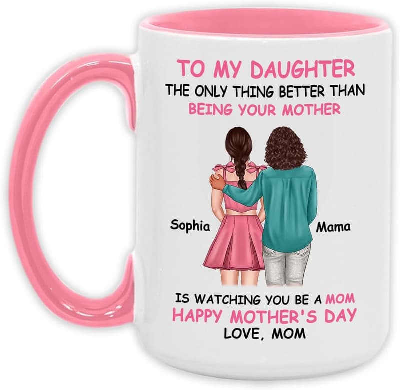 Personalized Mother's Day Coffee Mug for Daughter, 11oz/15oz
