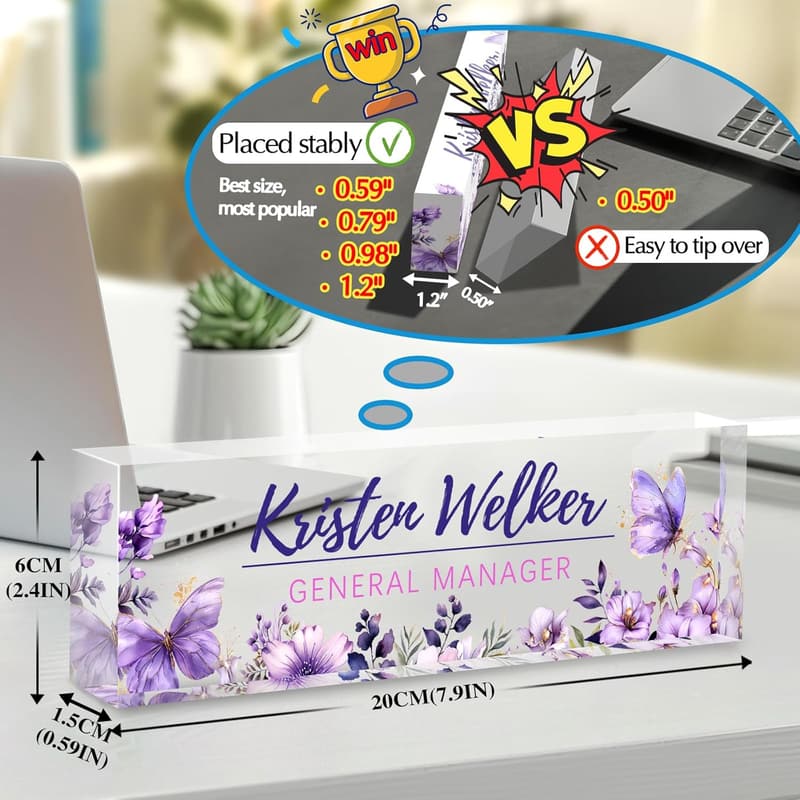 Personalized Desk Name Plate - Office Decor for Employees