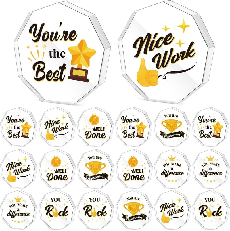 Employee Appreciation Acrylic Trophy Set - 18 Pieces