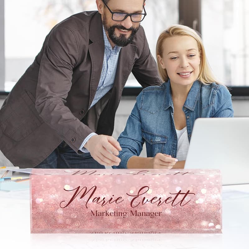 Personalized Desk Name Plate for Office Decor & Employee Gifts
