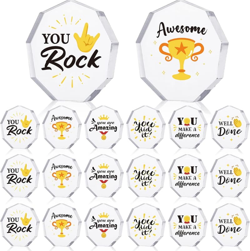 Employee Appreciation Acrylic Award Trophies - 24 Pcs Set