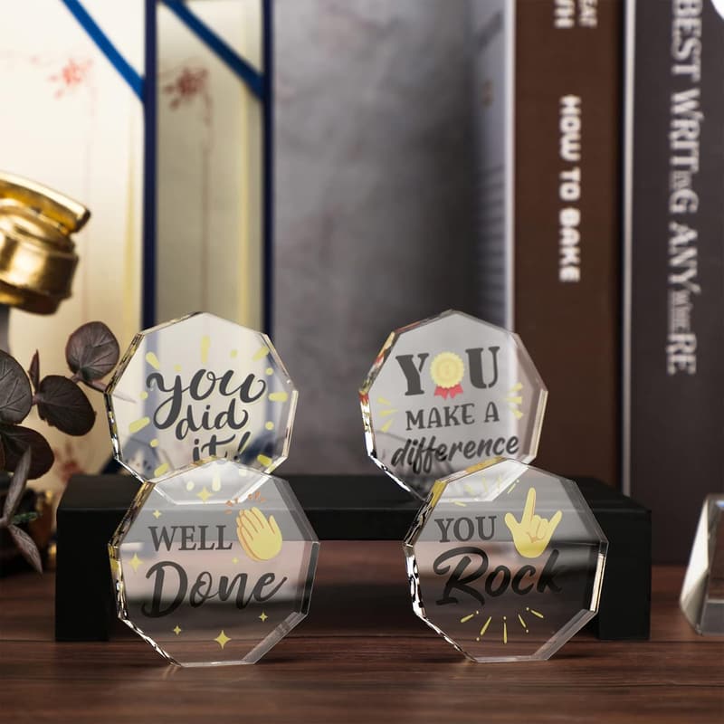 Employee Appreciation Acrylic Award Trophies - 24 Pcs Set