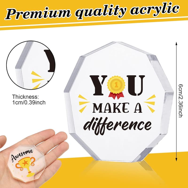 Employee Appreciation Acrylic Award Trophies - 24 Pcs Set
