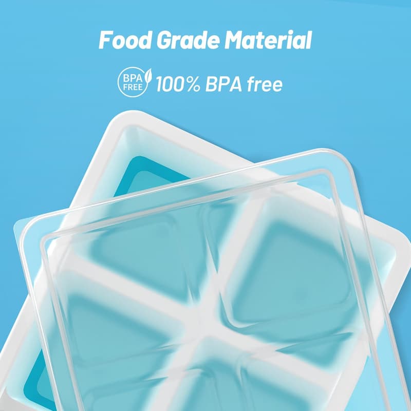 BPA-Free Large Square Ice Cube Trays - 3 Pack for Cocktails