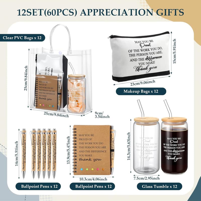 Father's Day Employee Appreciation Gift Set: Glass Cup, Notebook & More