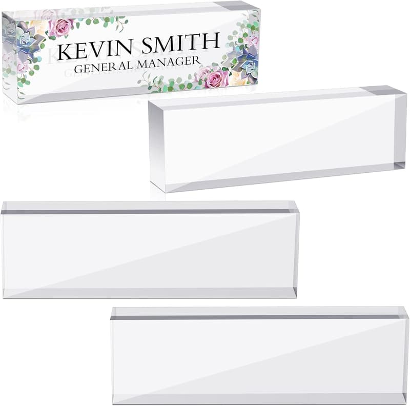 Personalized Acrylic Name Plate Set for Teachers and Employees