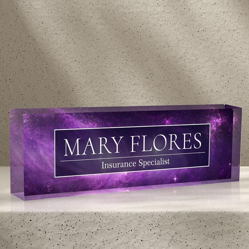 Personalized Office Desk Name Plate - Custom Employee Gift