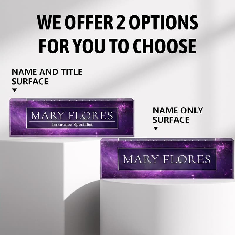 Personalized Office Desk Name Plate - Custom Employee Gift