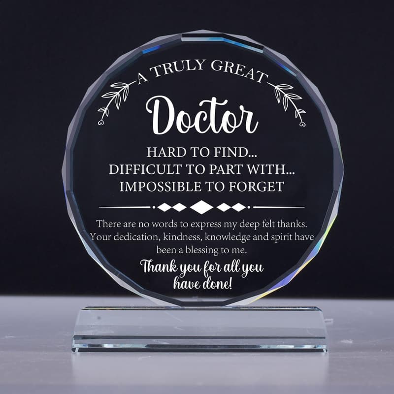 Doctor Appreciation Crystal Plaque Gift with Box Packaging