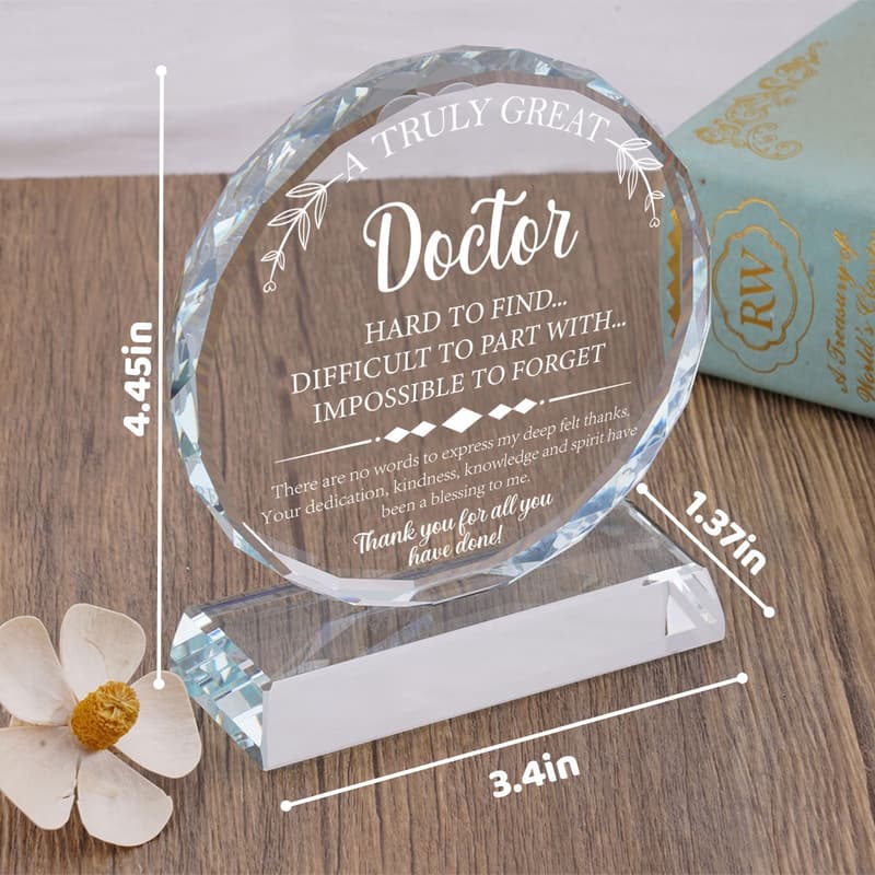 Doctor Appreciation Crystal Plaque Gift with Box Packaging