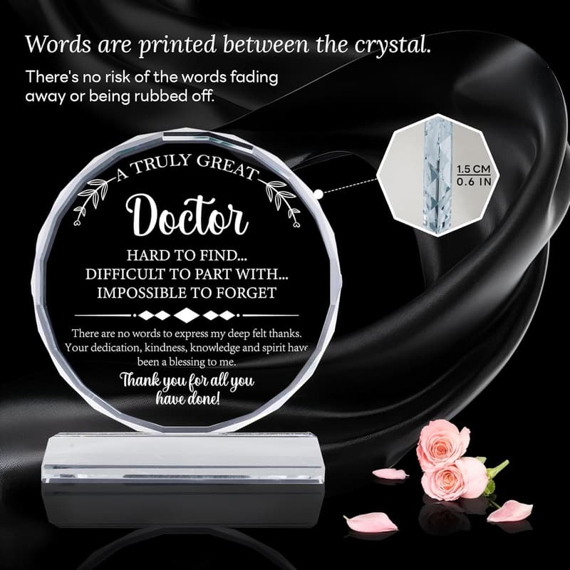 Doctor Appreciation Crystal Plaque Gift with Box Packaging
