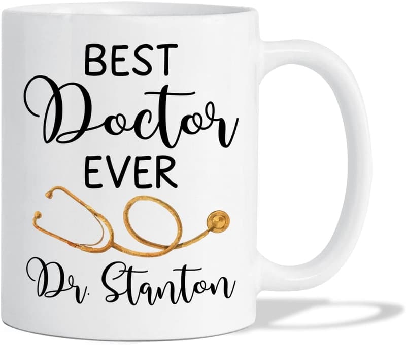 Personalized Doctor Coffee Mug with Stethoscope Design