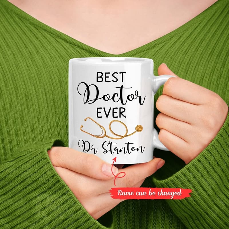 Personalized Doctor Coffee Mug with Stethoscope Design