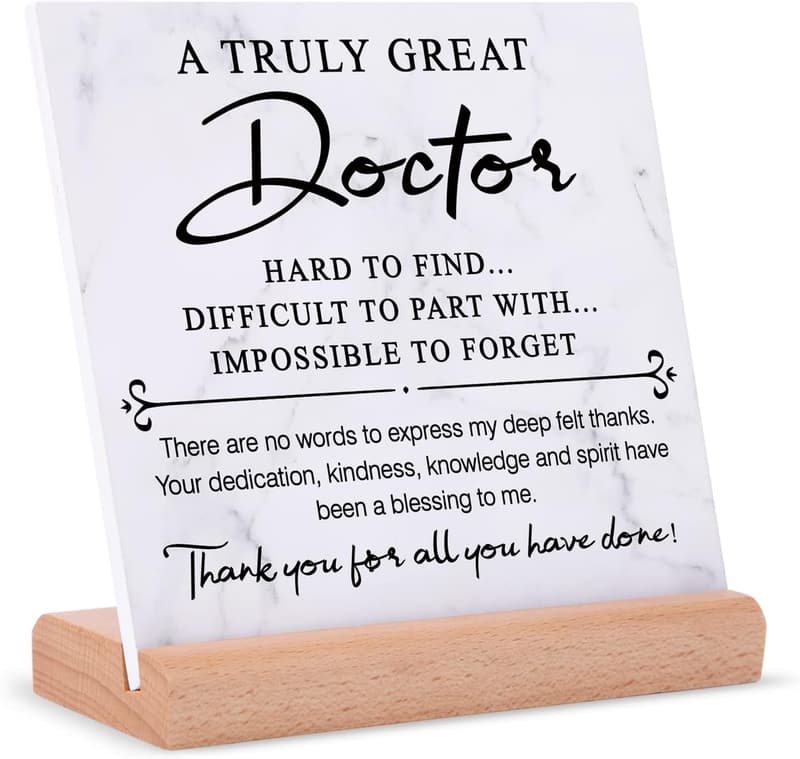 Doctor's Day Appreciation Plaque – Thank You Gift with Stand