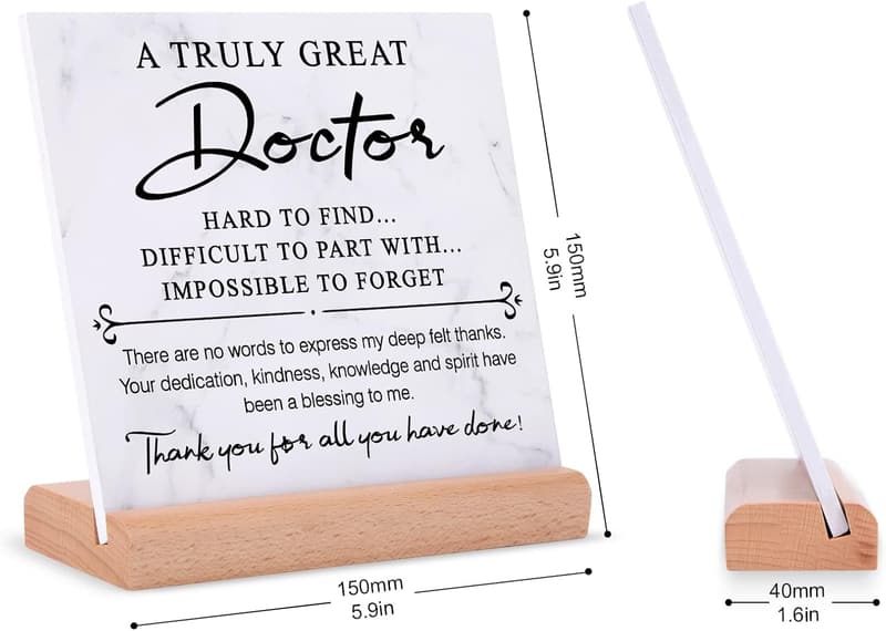 Doctor's Day Appreciation Plaque – Thank You Gift with Stand