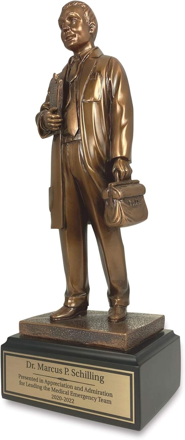 Personalized Antique Bronze Doctor Retirement Trophy