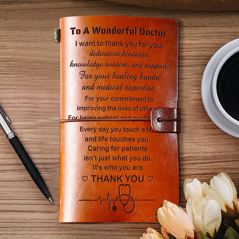 Doctor Gift - 140-Page Refillable Leather Journal