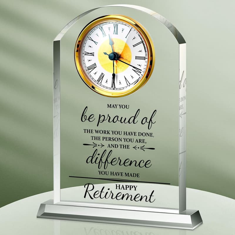 Retirement Gift Clock - Quartz Desktop Plaque for Coworkers