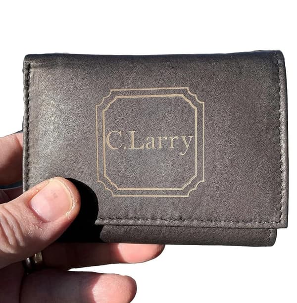 Personalized Genuine Leather Tri-Fold Wallet for Men