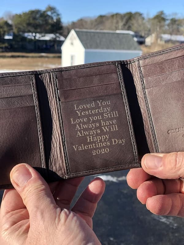 Personalized Genuine Leather Tri-Fold Wallet for Men