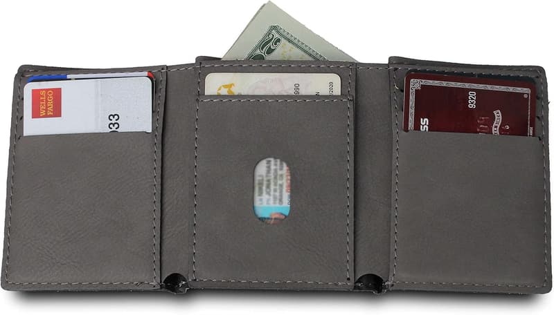 Personalized American Flag Leather Wallet for Men