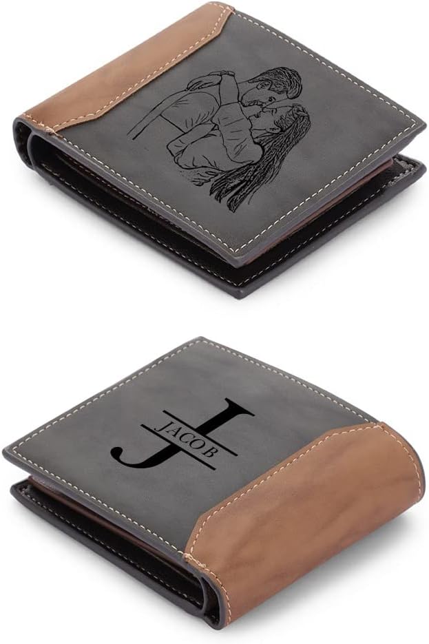 Personalized Photo Wallet for Men - Custom Engraved Gift