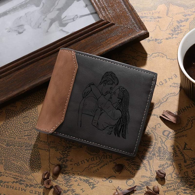 Personalized Photo Wallet for Men - Custom Engraved Gift