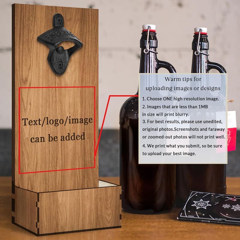 Personalized Wall-Mounted Beer Bottle Opener for Men