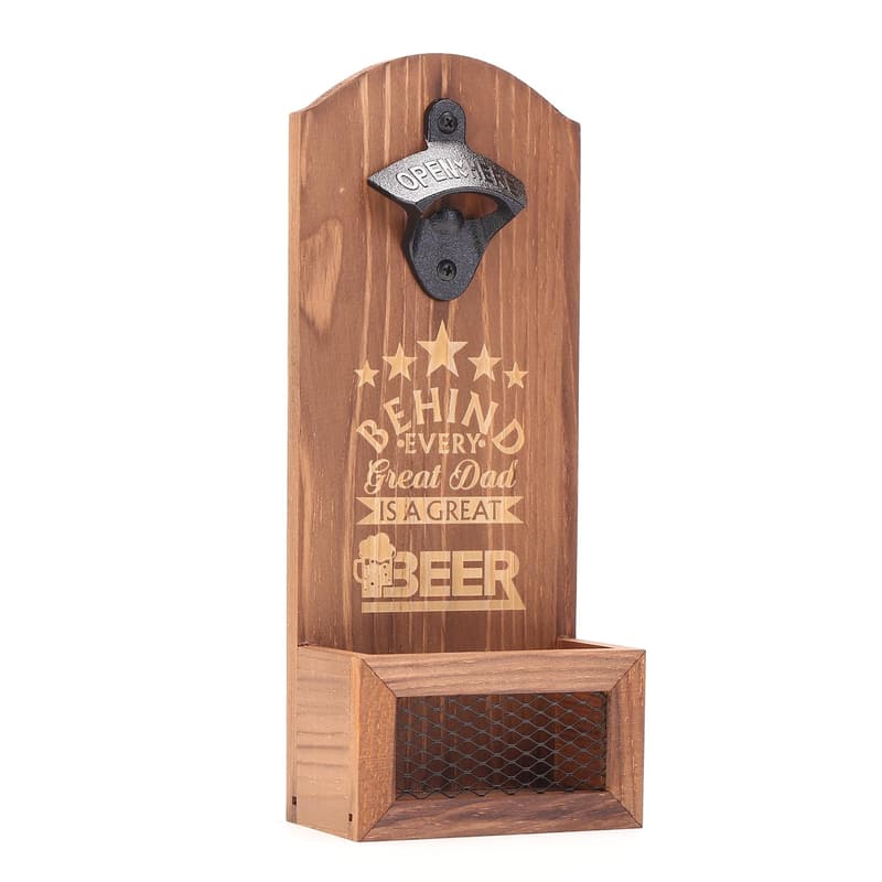Engraved Wall-Mounted Bottle Opener for Dad