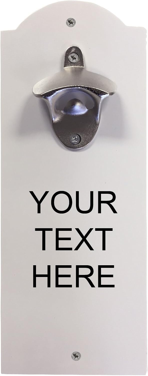 Personalized Wall-Mounted Bottle Opener with Custom Text