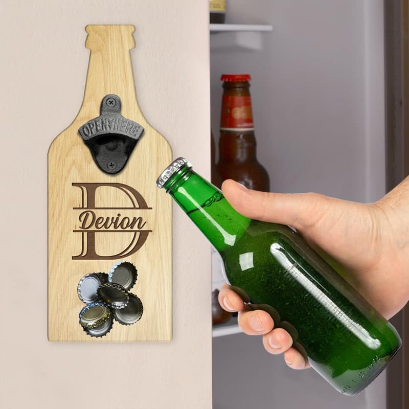 Father's Day Personalized Wooden Magnetic Bottle Opener