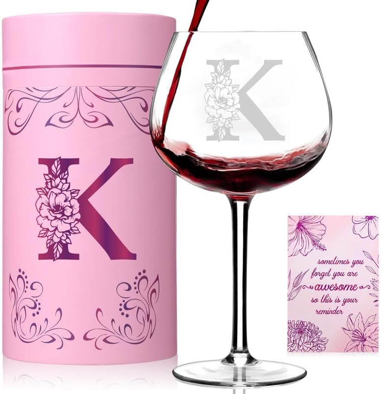 Personalized 20 oz Wine Glass - Engraved Gift for Women