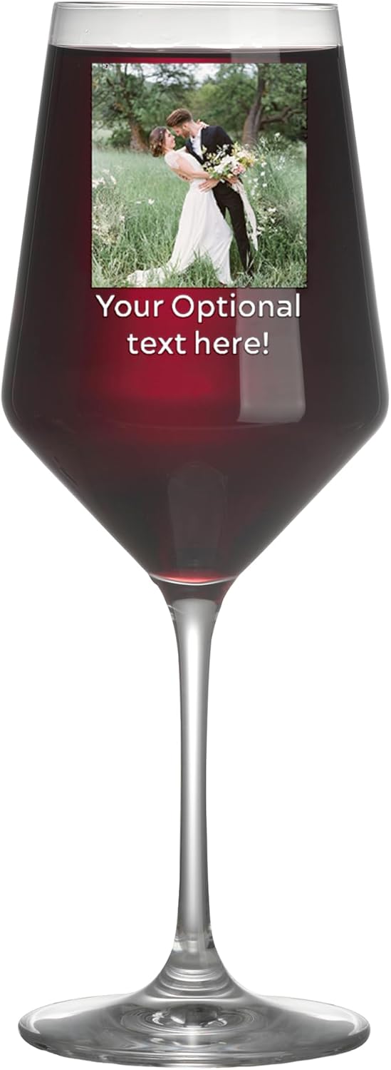 Custom Photo Crystal Wine Glass - Unique Gift for Birthdays