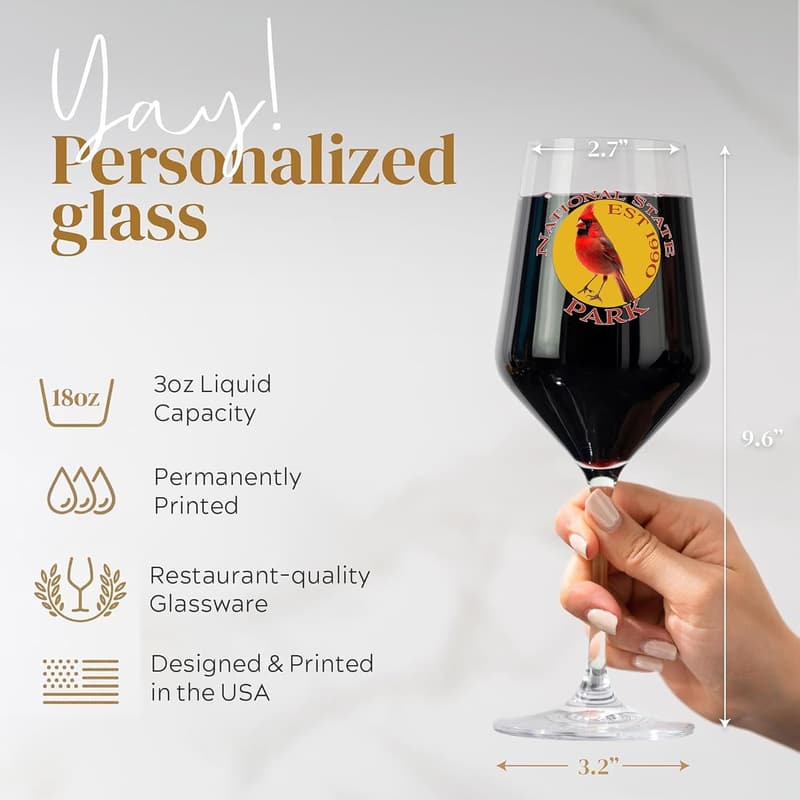 Custom Photo Crystal Wine Glass - Unique Gift for Birthdays