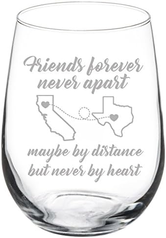 Personalized Stemless Wine Glass for Long-Distance Friends
