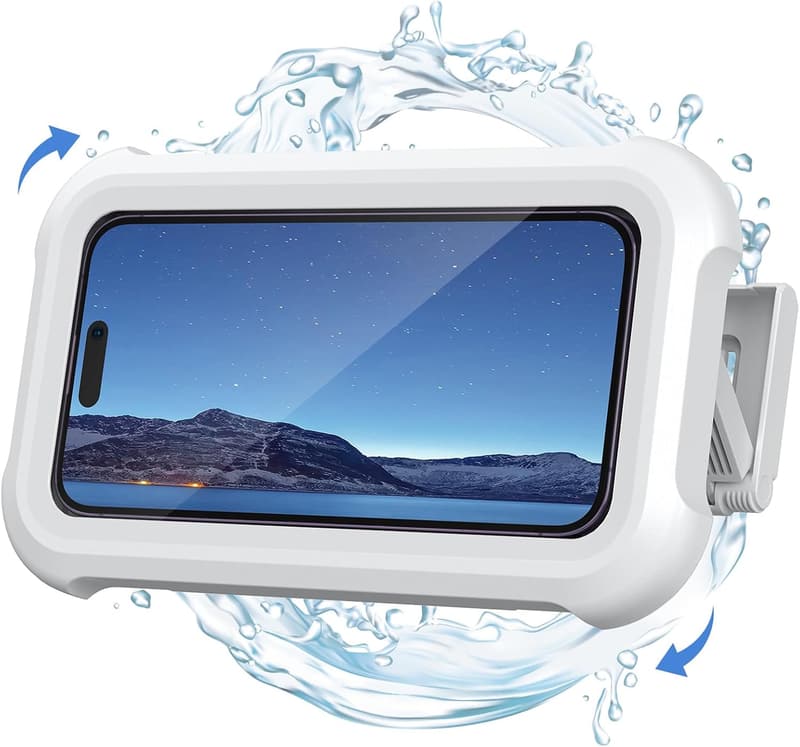 Waterproof Shower Phone Holder - 480° Rotatable Bathroom Mount