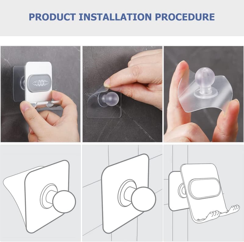 Shower Phone Holder with Adjustable Mount and Adhesive Pads