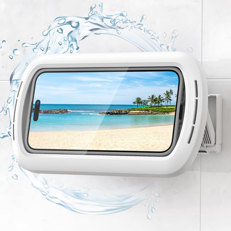 Waterproof Shower Phone Holder with 480° Rotation & Speaker Hole