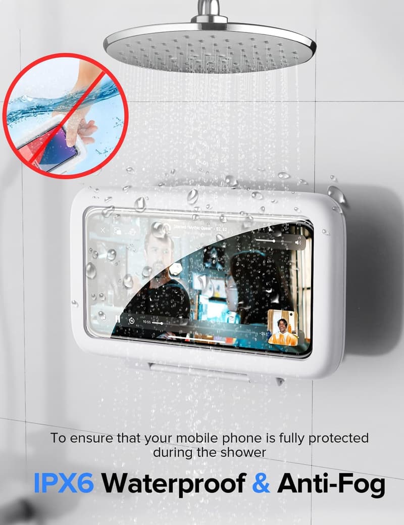 Waterproof 480° Rotatable Shower Phone Holder for 4-7'' Cellphones