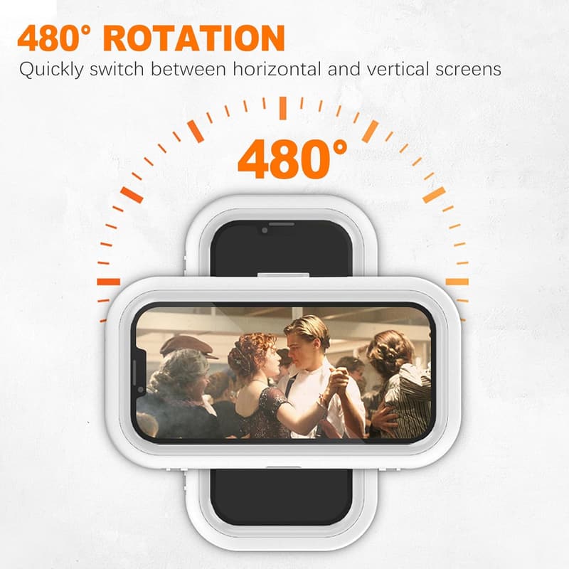 Waterproof Shower Phone Holder with 480° Rotation - 2023 Upgrade