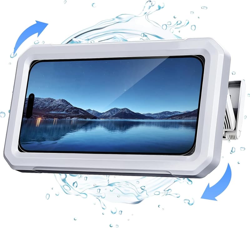 Waterproof Shower Phone Holder - 480° Rotatable, Adjustable Stand