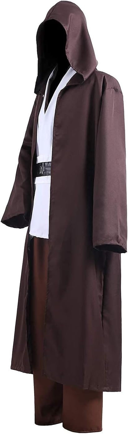 Unisex Jedi Costume Cloak for Adults with Lightsaber