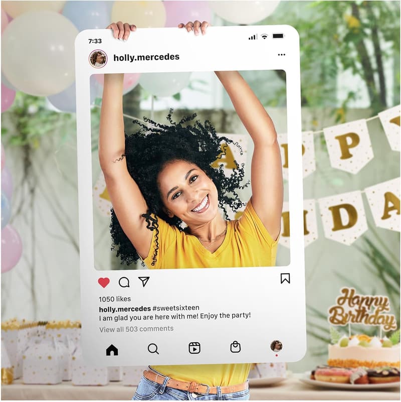 Custom Instagram Photo Booth Frame for Social Media Fun