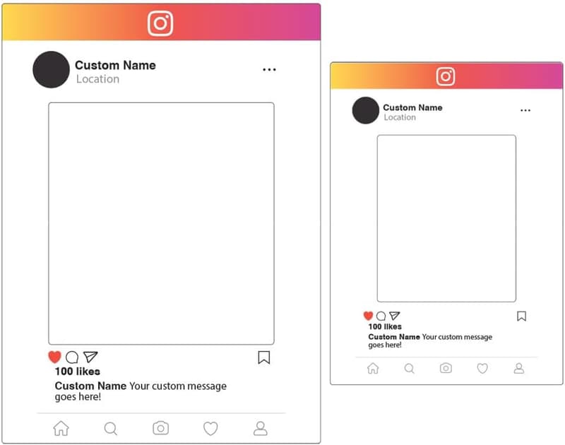 Custom Instagram Selfie Frames – 2-Pack, Birthday & Graduation Props
