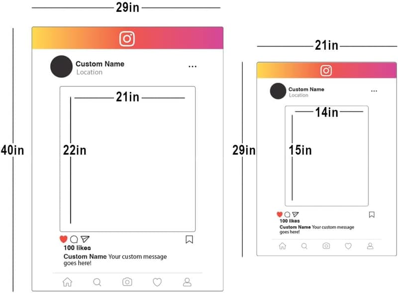 Custom Instagram Selfie Frames – 2-Pack, Birthday & Graduation Props