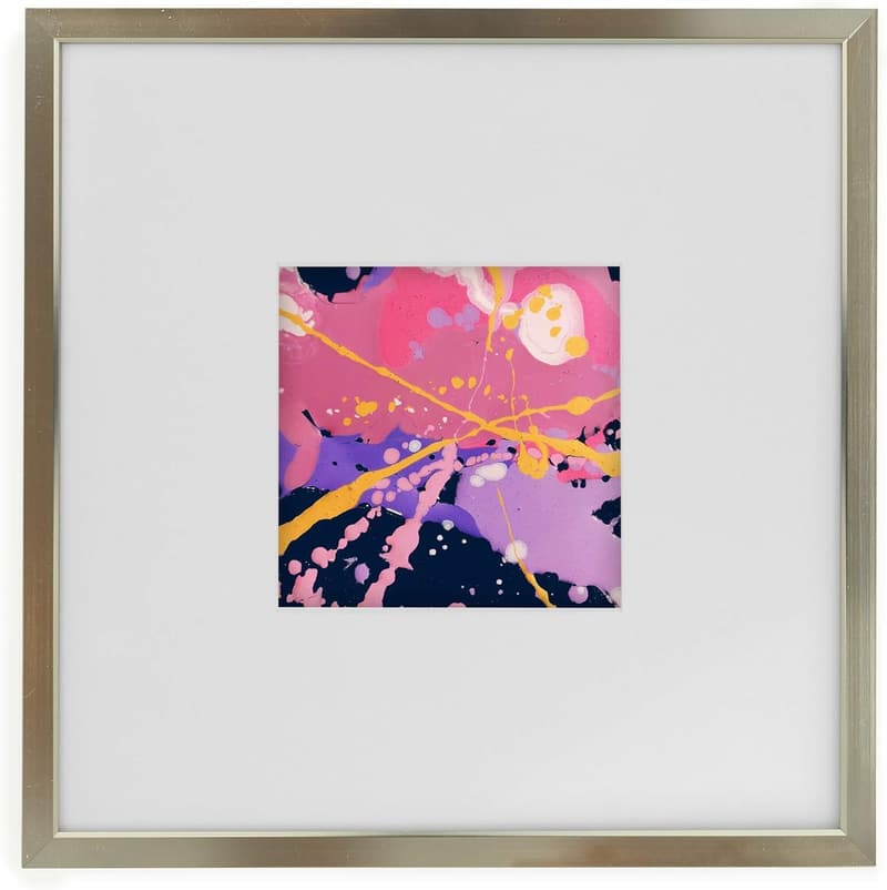 Gold Metal Square Instagram Photo Frame, 8x8 (4x4 Matted)