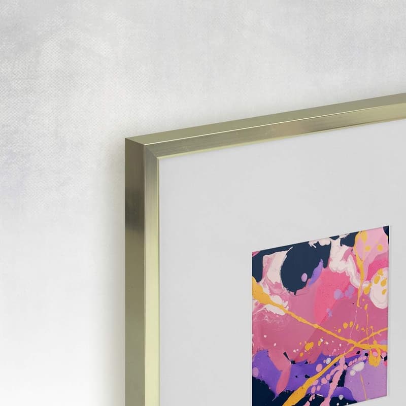 Gold Metal Square Instagram Photo Frame, 8x8 (4x4 Matted)