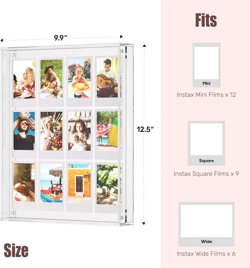 Acrylic Photo Collage Frame for Fujifilm Instax Prints